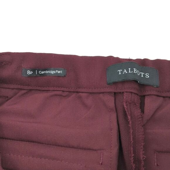Talbots Cambridge Pull on Red Maroon High Rise Straight Leg Pants Size 8P Short - Picture 3 of 11